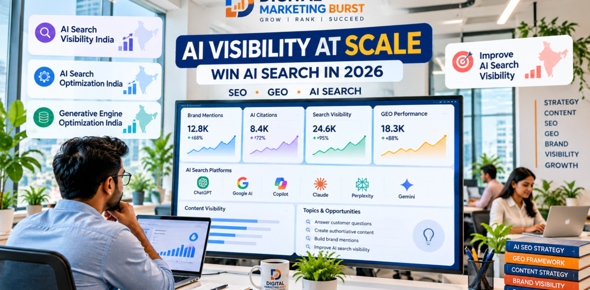 AI Visibility at Scale dashboard for AI Search Visibility India, AI Search Optimization and Generative Engine Optimization